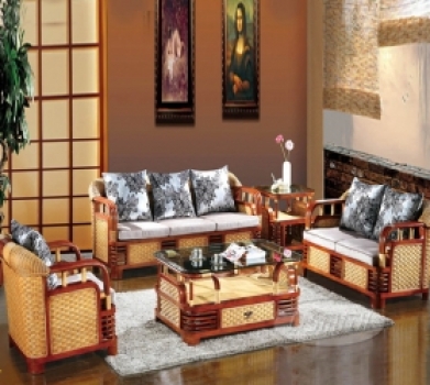 Rattan +wood safa RWSA 05